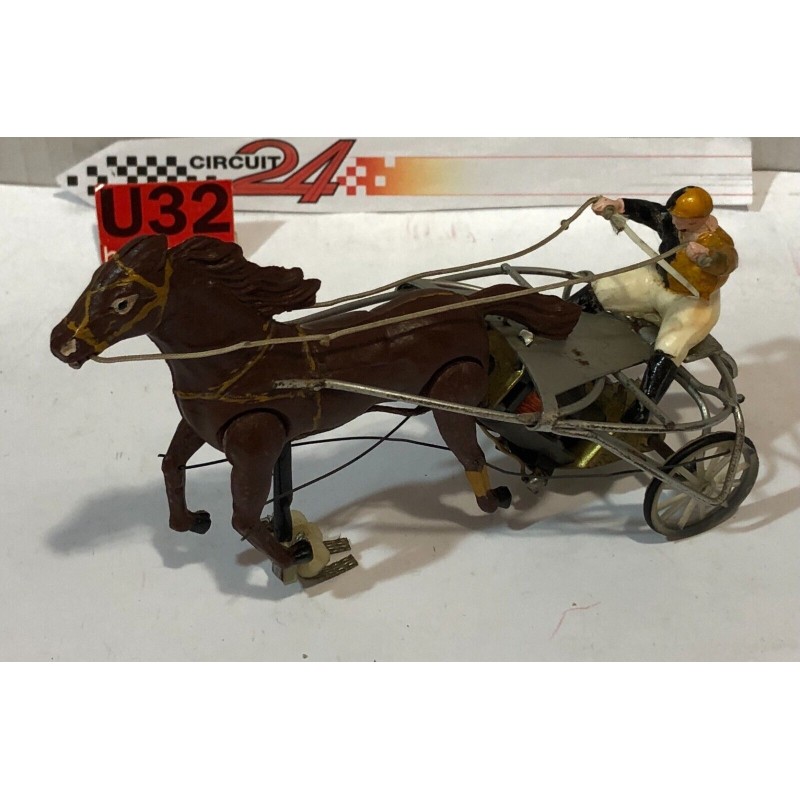 SLOT CAR CIRCUIT 24 TIERCE24 SULKY AMARILLO CABALLO MARRON