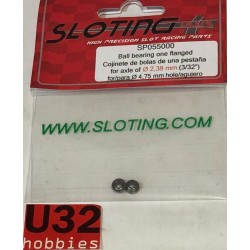 SLOT CAR SLOTING PLUS SP055000 RODAMIENTO A BOLAS 1 LABIO EJE 2.38mm 2 UNIDADES