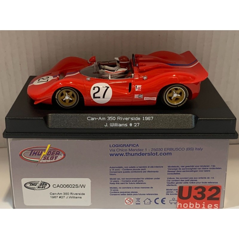 SLOT CAR THUNDERSLOT CA00602S/W FERRARI 350 -27 CAN-AM RIVERSIDE 1967 J.WILLIAMS