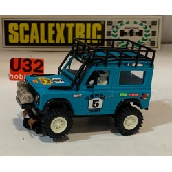 SLOT CAR SCX SCALEXTRIC EXIN STS 2205 LAND ROVER -5 TT 4x4 CAMEL AZUL