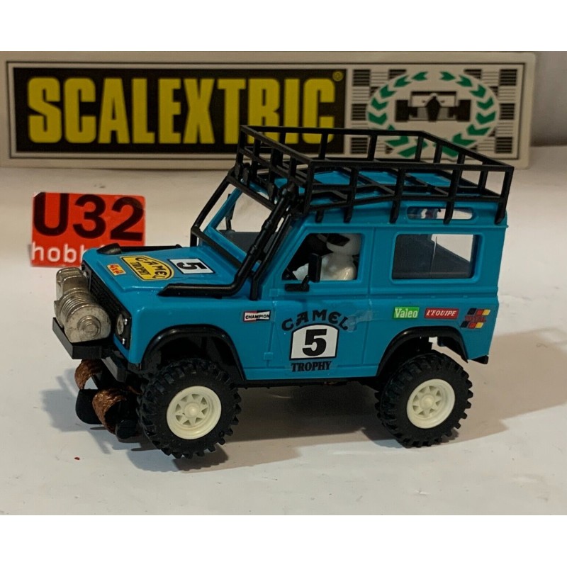 SLOT CAR SCX SCALEXTRIC EXIN STS 2205 LAND ROVER -5 TT 4x4 CAMEL AZUL