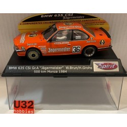 SLOT CAR SPIRIT 0801701 BMW 635 CSI -36 500Km MONZA 1984 JAGERMEISTER W.BRUN