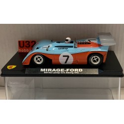 SLOT CAR VANQUISH LM 22 MIRAGE FORD -7 12H.SEBRING 1972 GULF BELL-VAN LENNEP