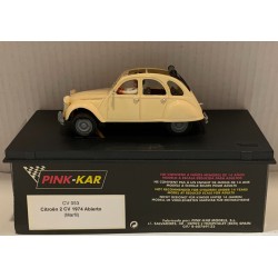 SLOT CAR PINK KAR CV053 CITROEN 2 CV 1974 TECHO ABIERTO MARFIL