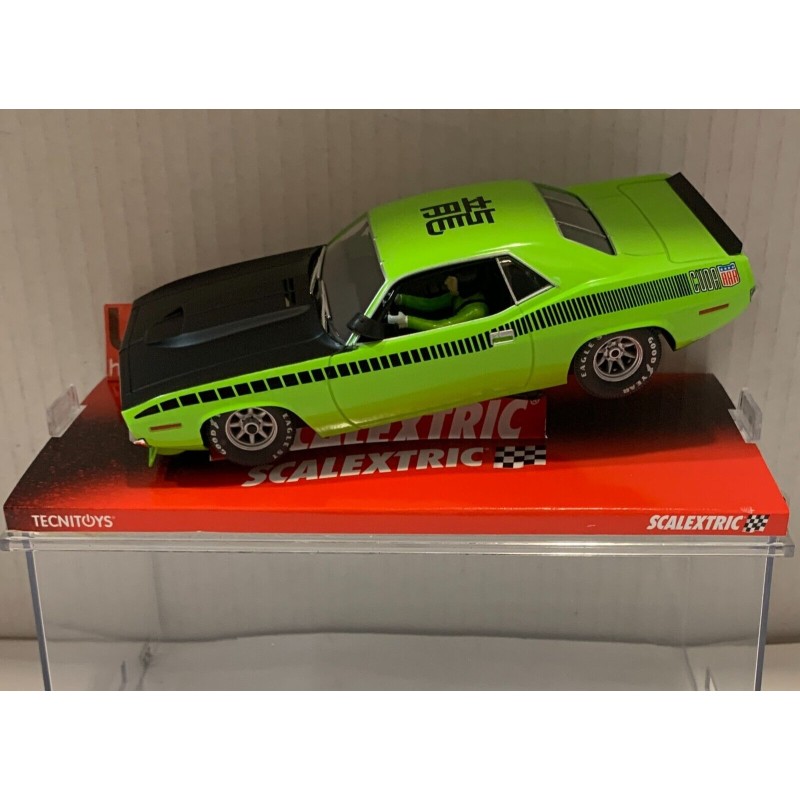 SLOT CAR SCX SCALEXTRIC 6438 PLYMOUTH AAR CUDA LIME LIMITED EDITION CHINA