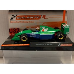 SLOT CAR SCALEAUTO SC-6341 JORDAN FORD 191 -32 F1 1991 SEVEN UP M.SCHUMACHER M.B