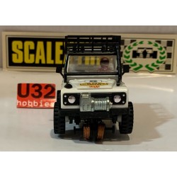 SLOT CAR SCX SCALEXTRIC EXIN STS 2205 LAND ROVER -5 TT 4x4 CAMEL BLANCO