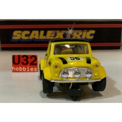 SLOT CAR SCX SCALEXTRIC C-2104 MINI COOPER -56 BOSE AMARILLO SCALEXTRIC UK