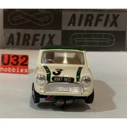 SLOT CAR AIRFIX 5165 MINI COOPER -3 BLANCO TECHO VERDE