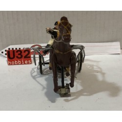 SLOT CAR CIRCUIT 24 TIERCE24 SULKY AMARILLO CABALLO MARRON