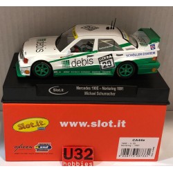 SLOT CAR SLOT.IT CA44E MERCEDES 190E -20 NORISRING 1991 MICHAEL SCHUMACHER