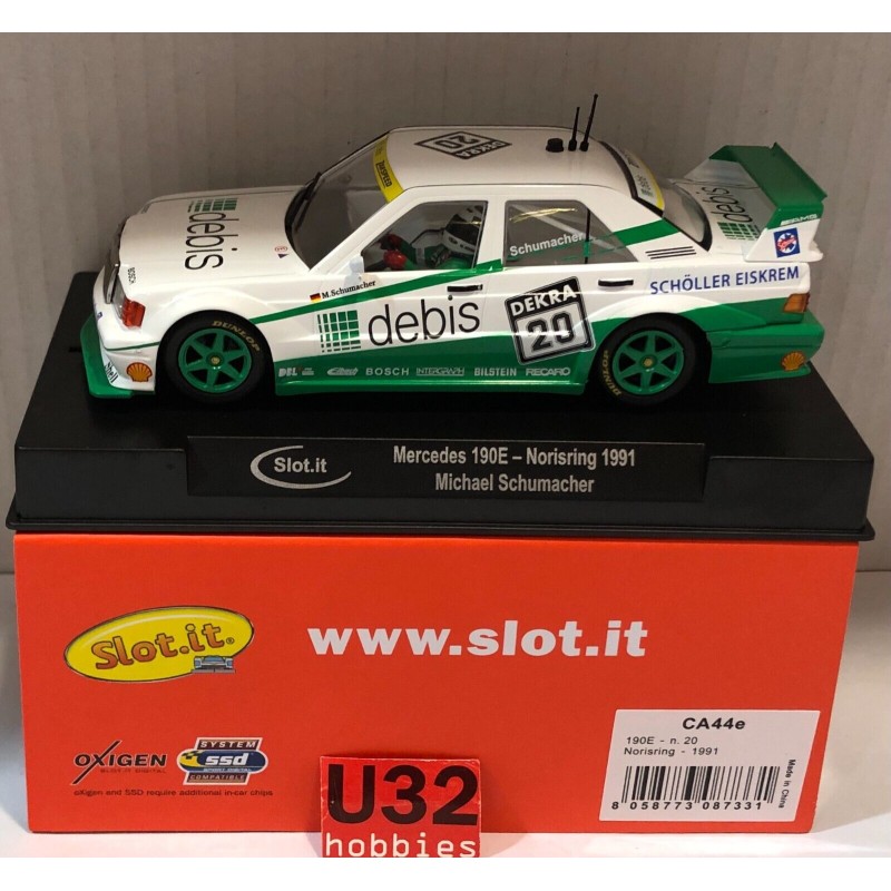 SLOT CAR SLOT.IT CA44E MERCEDES 190E -20 NORISRING 1991 MICHAEL SCHUMACHER