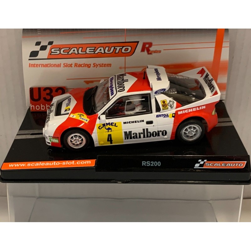 SLOT CAR SCALEAUTO SC-6301R FORD RS200 -4 CTO.ESPAÑA DE TIERRA 1989