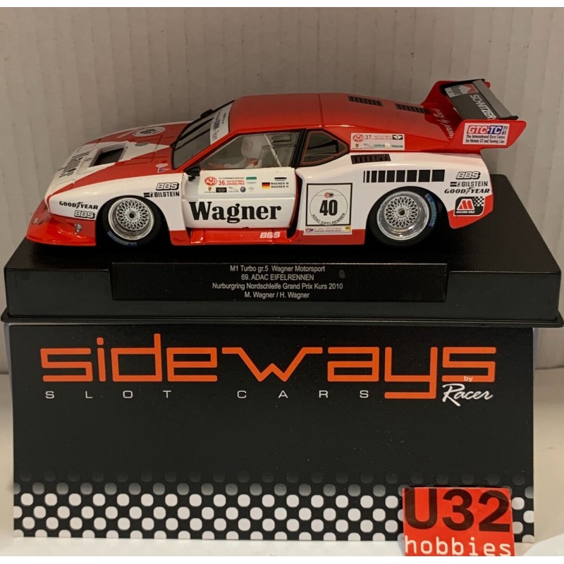 SLOT CAR RACER SIDEWAYS SW84 BMW M1 TURBO Gr.5 -40 WAGNER MOTORSPORT 69 ADAC