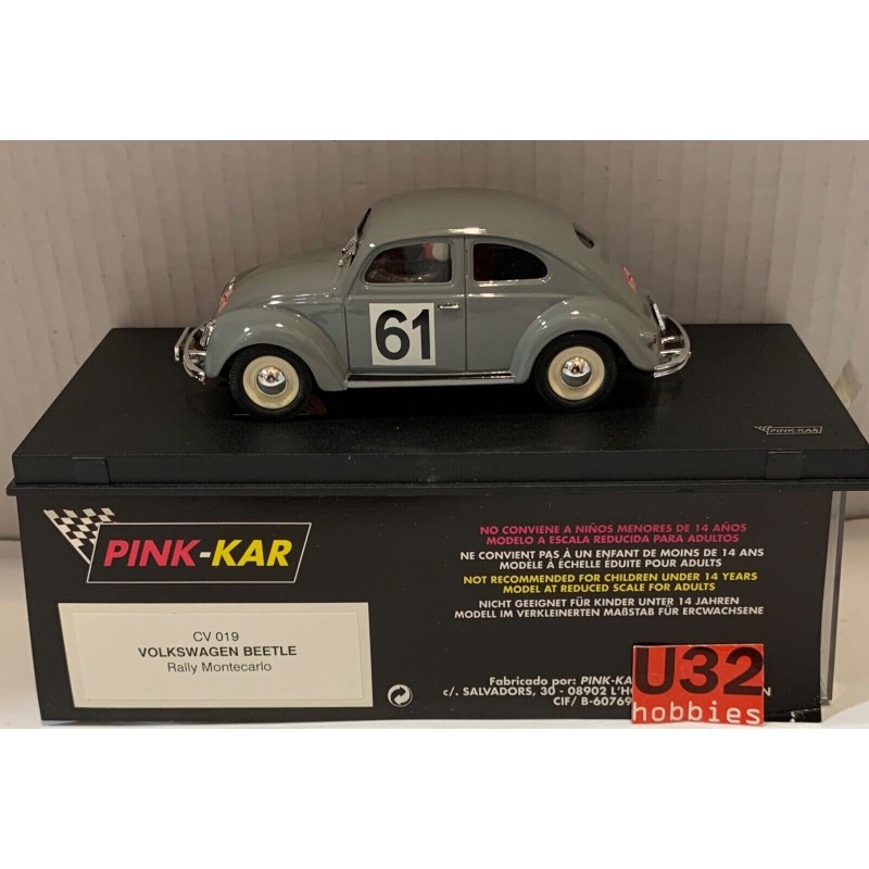 SLOT CAR PINK KAR CV019 VW VOLKSWAGEN BEETLE -61 RALLY MONTE CARLO 1964