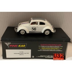 SLOT CAR PINK KAR CV060 VW VOLKSWAGEN BEETLE -58 TYPE HERB