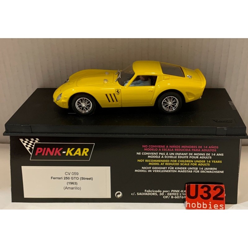 SLOT CAR PINK KAR CV059 FERRARI 250 GTO STREET CAR 1963 AMARILLO