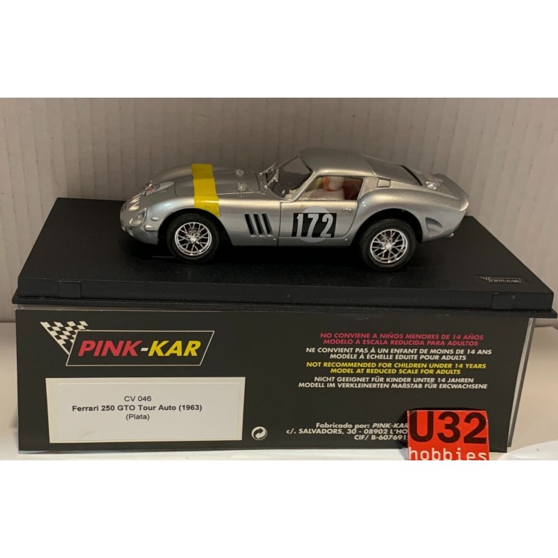 SLOT CAR PINK KAR CV046 FERRARI 250 GTO -172 TOUR AUTO 1963