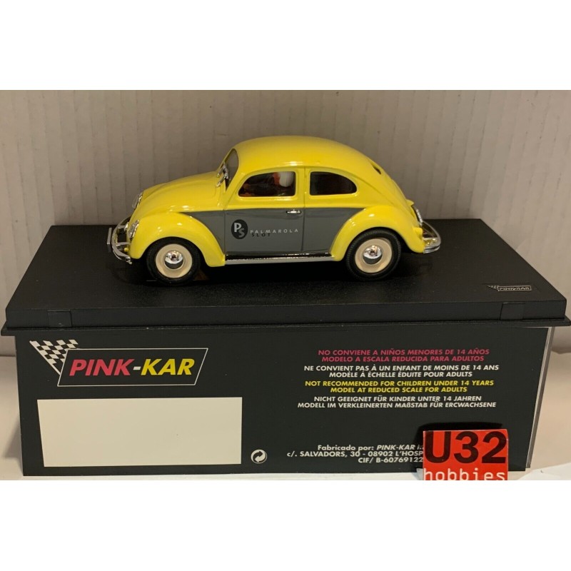 SLOT CAR PINK KAR CV VW VOLKSWAGEN BEETLE PALMAROLA SLOT LIMITED EDITION