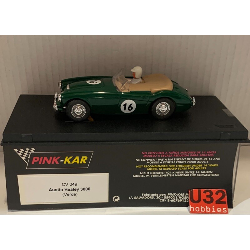 SLOT CAR PINK KAR CV049 AUSTIN HEALEY 3000 -16 VERDE