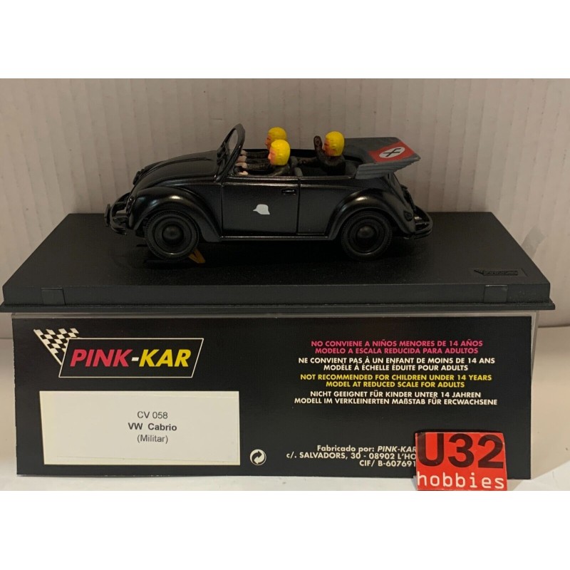 SLOT CAR PINK KAR CV058 VW VOLKSWAGEN BEETLE ESCARABAJO CABRIO MILITAR