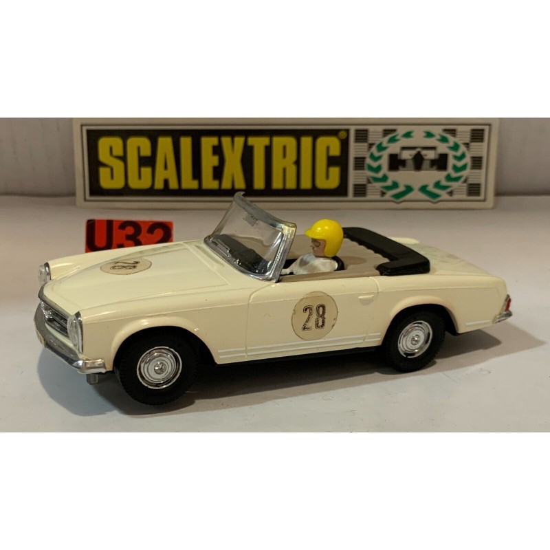 SLOT CAR SCX SCALEXTRIC EXIN C-33 MERCEDES 250 SL SPORT -28 RACE TUNED BLANCO