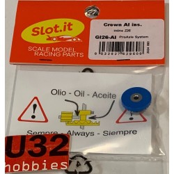 SLOT CAR SLOT.IT GI26AL CORONA 26z EN LINEA ALUMINIO  DIAMETRO 14,9mm EJE 2.38