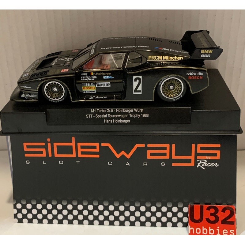 SLOT CAR RACER SIDEWAYS SW85 BMW M1 TURBO Gr.5 -2 HOLNBURGER WURST STT  1988