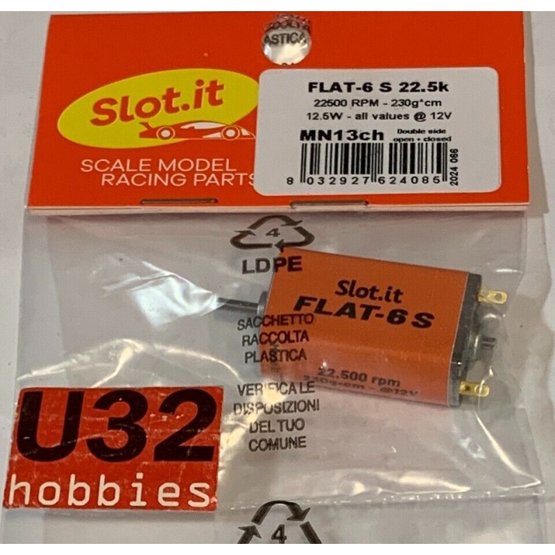 SLOT CAR SLOT.IT MN13CH MOTOR FLAT-6 S 22500 rpm 230gr cm 12v