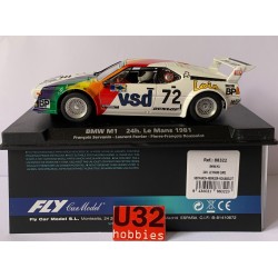 SLOT CAR FLY 88322 BMW M1 -72 24H.LE MANS 1981 VSD SERVANIN-FERRIER-ROUSSELOT