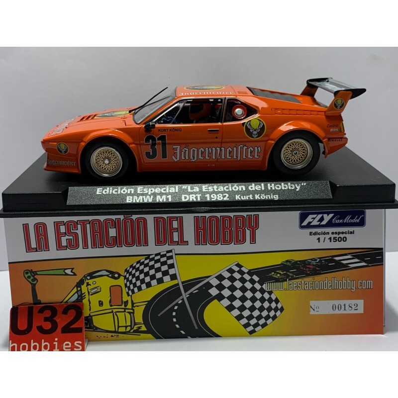 SLOT CAR FLY 96102 BMW M1 -31 DRT 1982 JAGERMEISTER ED.ESP.ESTACION DEL HOBBY