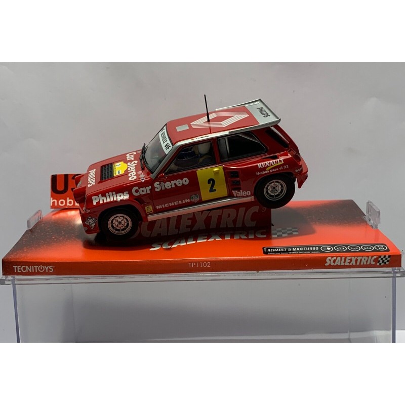 SLOT CAR SCX SCALEXTRIC 6384 RENAULT 5 MAXI TURBO -2 PHILIPS GUILLERMO BARRERAS