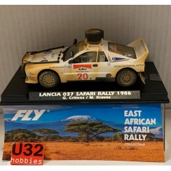 SLOT CAR FLY A2030 LANCIA 037 -20 SAFARI RALLY 1986 CRITICOS-KRAVOS EFECTO BARR0