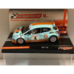 SLOT CAR SCALEAUTO SC-6237R PEUGEOT 208 T16 -74 RALLY ARTIC 2016 GULF SALO