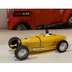 SLOT CAR PINK-KAR CV030 BUGATTI TYPE 59 -16 F1 1934 T.BIRKIN AMARILLO