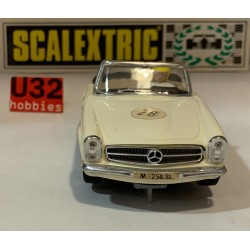 SLOT CAR SCX SCALEXTRIC EXIN C-33 MERCEDES 250 SL SPORT -28 RACE TUNED BLANCO