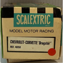 SCALEXTRIC EXIN C-4050 CHEVROLET CORVETTE DRAGSTER ROJO CAJA BOX VACIA