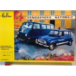 HELLER 50325  KIT 1/24 SET GENDARMERIE RENAULT ESTAFETTE + RENAULT 4TL