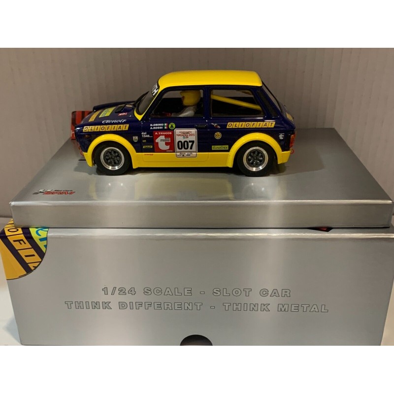 SLOT CAR BRM 132 1/24 AUTOBIANCHI A112 ABARTH -007 OLIO FIAT NAGANO 2015 G.OBINO