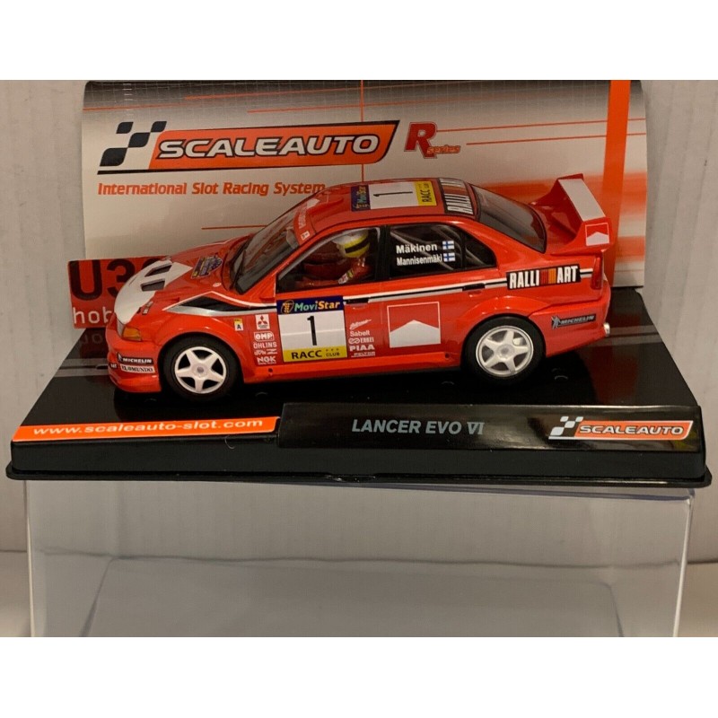 SLOT CAR SCALEAUTO SC-6316R MITSUBISHI LANCER EVO VI -1 CATALUNYA 1999 T.MAKINEN