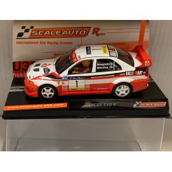 SLOT CAR SCALEAUTO SC-6285R MITSUBISHI LANCER EVO V -1 CATALUNYA 1998 T.MAKINEN