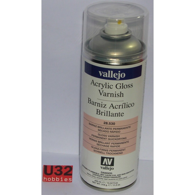 VALLEJO 28530 SPRAY PINTURA ACRILICA BARNIZ BRILLANTE PARA MODELISMO 400ML