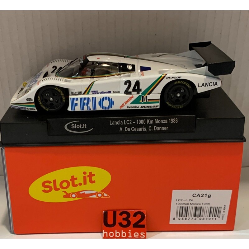 SLOT CAR SLOT.IT CA21G LANCIA LC2 -24 1000Km MONZA 1988 FRIO A.DE CESARIS-DANNER