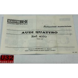 SCALEXTRIC EXIN FOLLETO INSTRUCCIONES DE MANTENIMIENTO 4070 AUDI QUATTRO