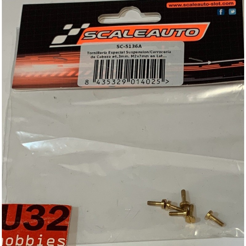 SCALEAUTO SC-5136A TORNILLO ESPECIAL SUSPENSION/CARROCERIA CABEZA 4.3mm m2 2x7mm