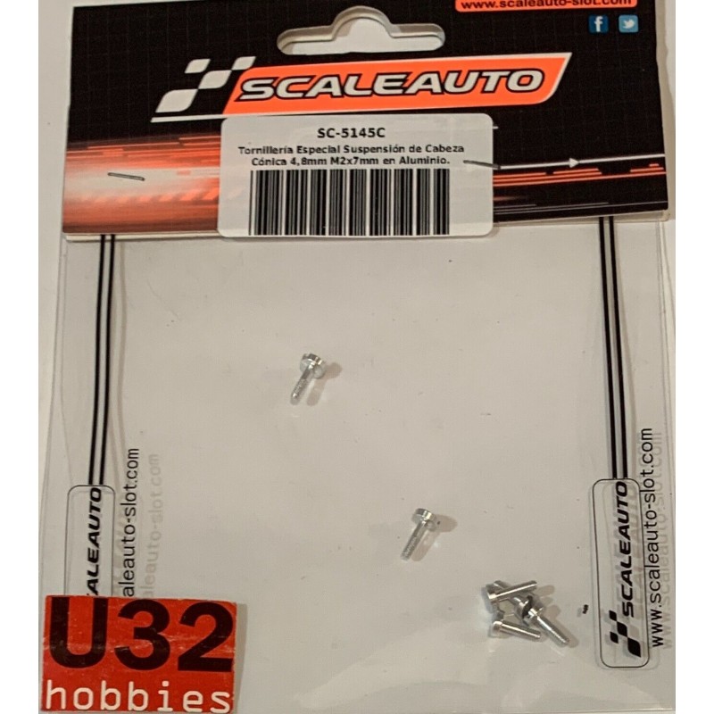 SCALEAUTO SC-5145C TORNILLO ESPECIAL SUSPENSION CABEZA CONICA 4.8mm M2x7mm ALU.