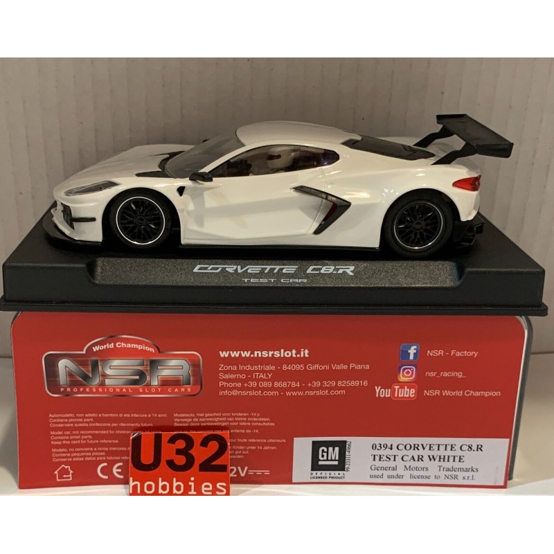 SLOT CAR NSR 0394 CORVETTE C8.R TEST CAR WHITE