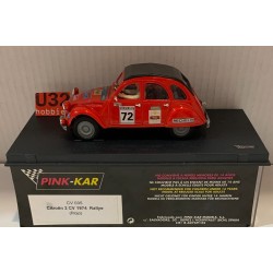 SLOT CAR PINK-KAR CV035 CITROEN 2CV -72 RALLYE 1974 ROJO